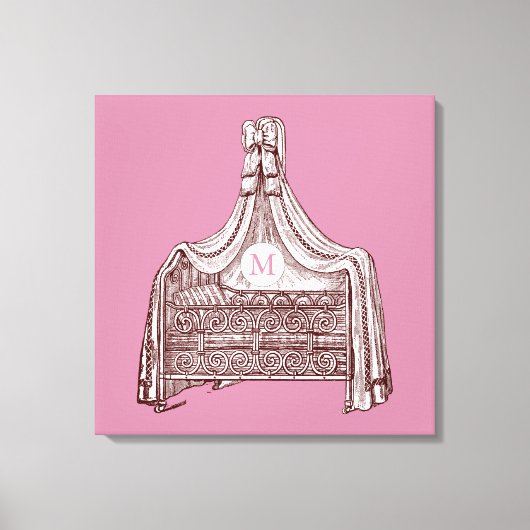  Baby Wieg 1 Monogram P 24x24 Canvas Afdrukken (Voorkant)