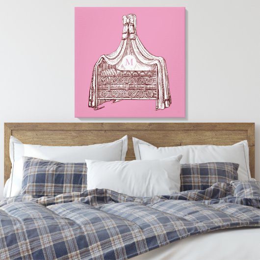  Baby Wieg 1 Monogram P 24x24 Canvas Afdrukken (Insitu (Slaapkamer))