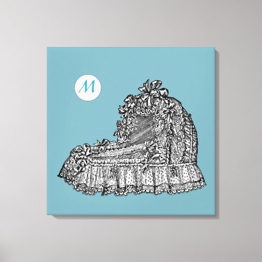  Baby Wieg 2 Monogram 24x24B Canvas Afdrukken (Voorkant)