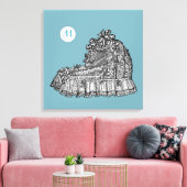  Baby Wieg 2 Monogram 24x24B Canvas Afdrukken (Insitu (Woonkamer))