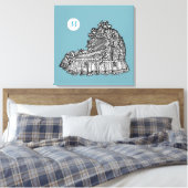  Baby Wieg 2 Monogram 24x24B Canvas Afdrukken (Insitu (Slaapkamer))