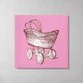  Baby Wieg 3 Monogram 24x24 Canvas Print (Voorkant)