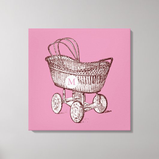  Baby Wieg 3 Monogram 24x24 Canvas Print (Voorkant)