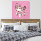  Baby Wieg 3 Monogram 24x24 Canvas Print (Insitu (Slaapkamer))