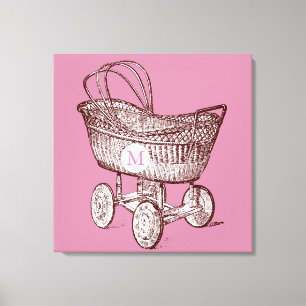  Baby Wieg 3 Monogram 24x24 Canvas Print