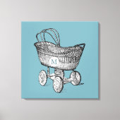 Baby Wieg 3 Monogram 24x24B Canvas Afdrukken (Voorkant)