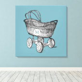  Baby Wieg 3 Monogram 24x24B Canvas Afdrukken (Insitu (Houten vloer))