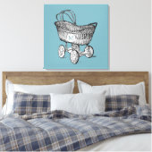  Baby Wieg 3 Monogram 24x24B Canvas Afdrukken (Insitu (Slaapkamer))