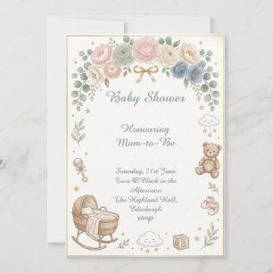 Baby wieg baby shower kaart