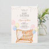 Baby wieg Baby shower Kaart (Staand voorkant)