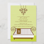 Baby Wieg Baby shower Uitnodiging afbeelding Neutr (Voorkant)