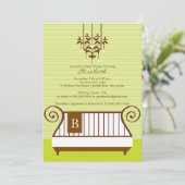 Baby Wieg Baby shower Uitnodiging afbeelding Neutr (Staand voorkant)