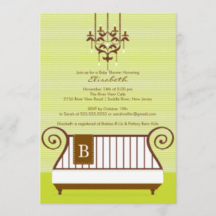 Baby Wieg Baby shower Uitnodiging afbeelding Neutr