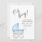 Baby Wieg Baby shower Uitnodiging, baby boy uitnod Kaart (Voorkant)