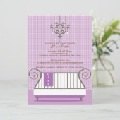 Baby Wieg Baby shower Uitnodiging Kantoormeisje Pa (Staand voorkant)