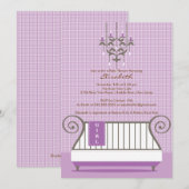 Baby Wieg Baby shower Uitnodiging Kantoormeisje Pa (Voorkant / Achterkant)