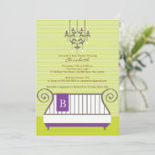 Baby Wieg Baby shower Uitnodiging Kantoormeisje Pa (Staand voorkant)