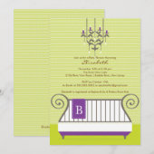 Baby Wieg Baby shower Uitnodiging Kantoormeisje Pa (Voorkant / Achterkant)