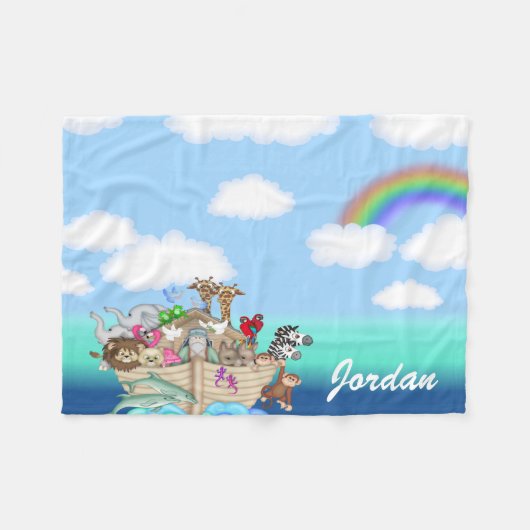 Baby Wieg Fleece Blanket Noahs Ark Baby shower Deken (Voorkant (Horizontaal))