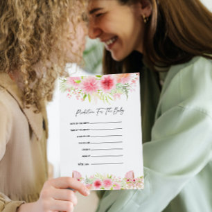 Baby Wieg Flowers Baby shower Voorspellingen voor  Kaart