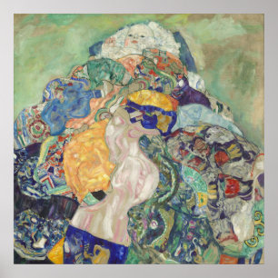 Baby (Wieg) - Gustav Klimt (1917-1918) Poster