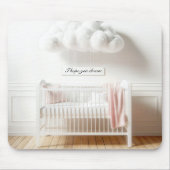 Baby Wieg in een kinderkamer met wolken Muismat (Voorkant)