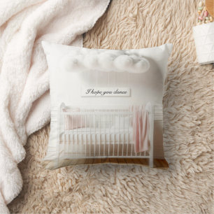 Baby Wieg met wolken en teken Kussen