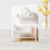 Baby Wieg voor pasgeborenen Gefeliciteerd Kaart (Gele Bloem)