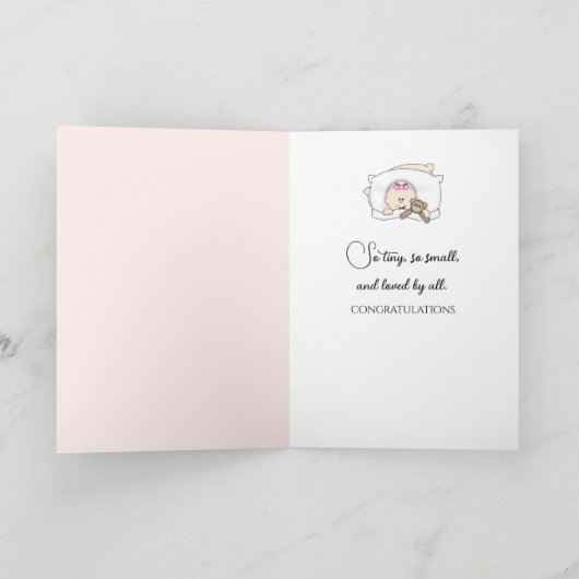 Baby Wieg voor pasgeborenen Gefeliciteerd Kaart (Binnen)