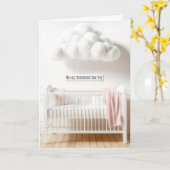 Baby Wieg voor pasgeborenen Gefeliciteerd Kaart (Gele Bloem)