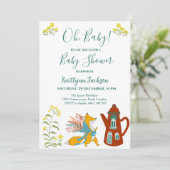 Baby wild animal zoo Baby shower Kaart (Staand voorkant)