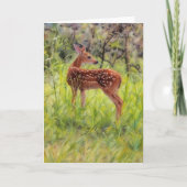 Baby Wild Deer Fawn Art Natuur Note Kaart (Voorkant)
