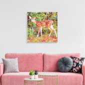 Baby Wild Deer Fawn Canvas Art Print (Insitu (Woonkamer))