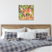 Baby Wild Deer Fawn Canvas Art Print (Insitu (Slaapkamer))