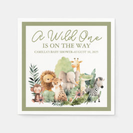 Baby wild dier papieren servet