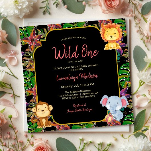Baby Wild One Jungle Dieren Kaart