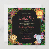 Baby Wild One Jungle Dieren Kaart (Voorkant)