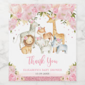 Baby Wilde Dieren Oerwoud Koppels Douche Wijn Etiket (Enkel label)