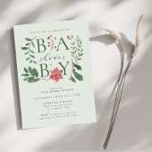 Baby Winter Blooms Classy Botanical Baby Shower Kaart