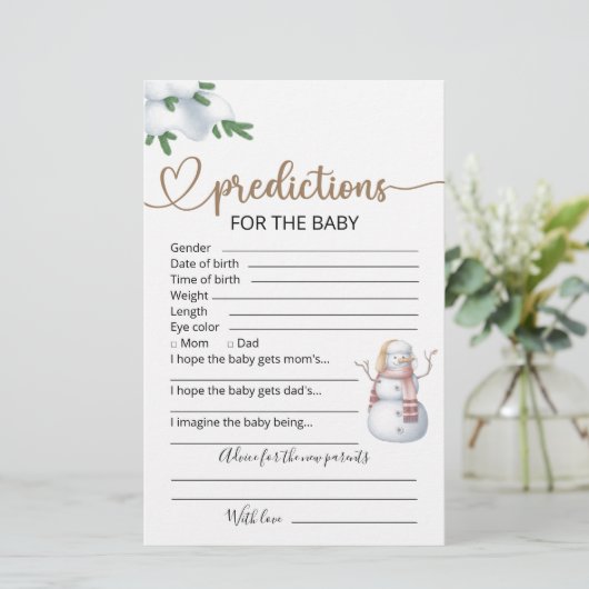 Baby | Winterspelen Baby shower (Staand voorkant)