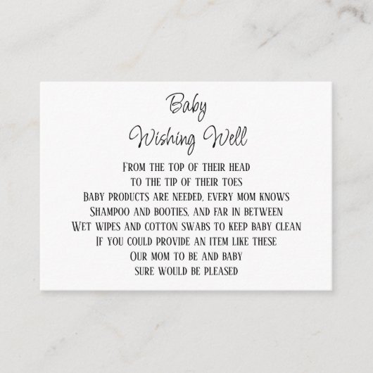 Baby Wishing Well Baby shower Mini Kaarten (Voorkant)