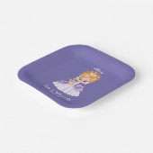 Baby wit en paars baby papieren bordje (Gebogen)