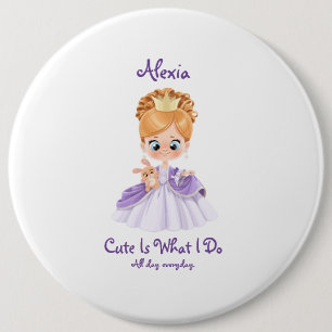 Baby wit en paars baby ronde button 6,0 cm