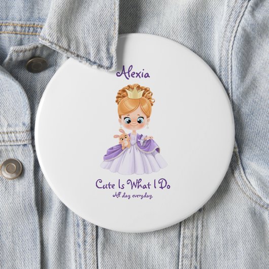 Baby wit en paars baby ronde button 6,0 cm (In situ)