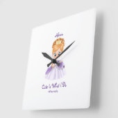 Baby wit en paars baby  vierkante klok (Hoek)