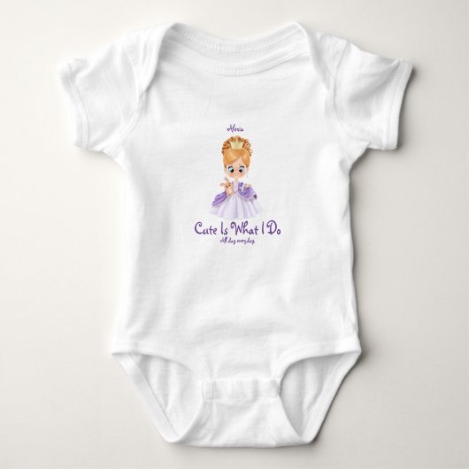 Baby wit en paars body t-shirt (Voorkant)