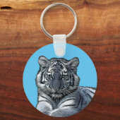 baby witte baby tijgerkubus oerwoud safari dierkun sleutelhanger (Voorkant)