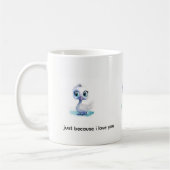 Baby Witte Eend gewoon omdat ik van je hou! Mok (Links)