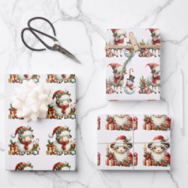 Baby Witte lammeren Kerst Kinderen Inpakpapier Vel