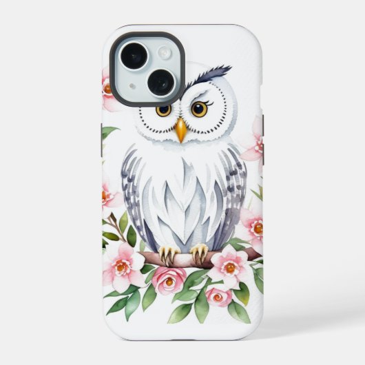Baby Witte Uil iPhone 15 Case (Achterkant)